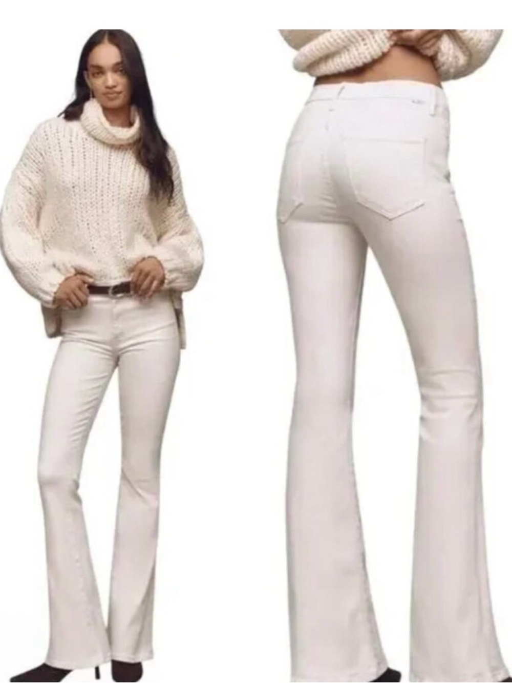 🆕 MOTHER High-Waisted Weekender Skimp in Marshmellow Cream 29 NWOT